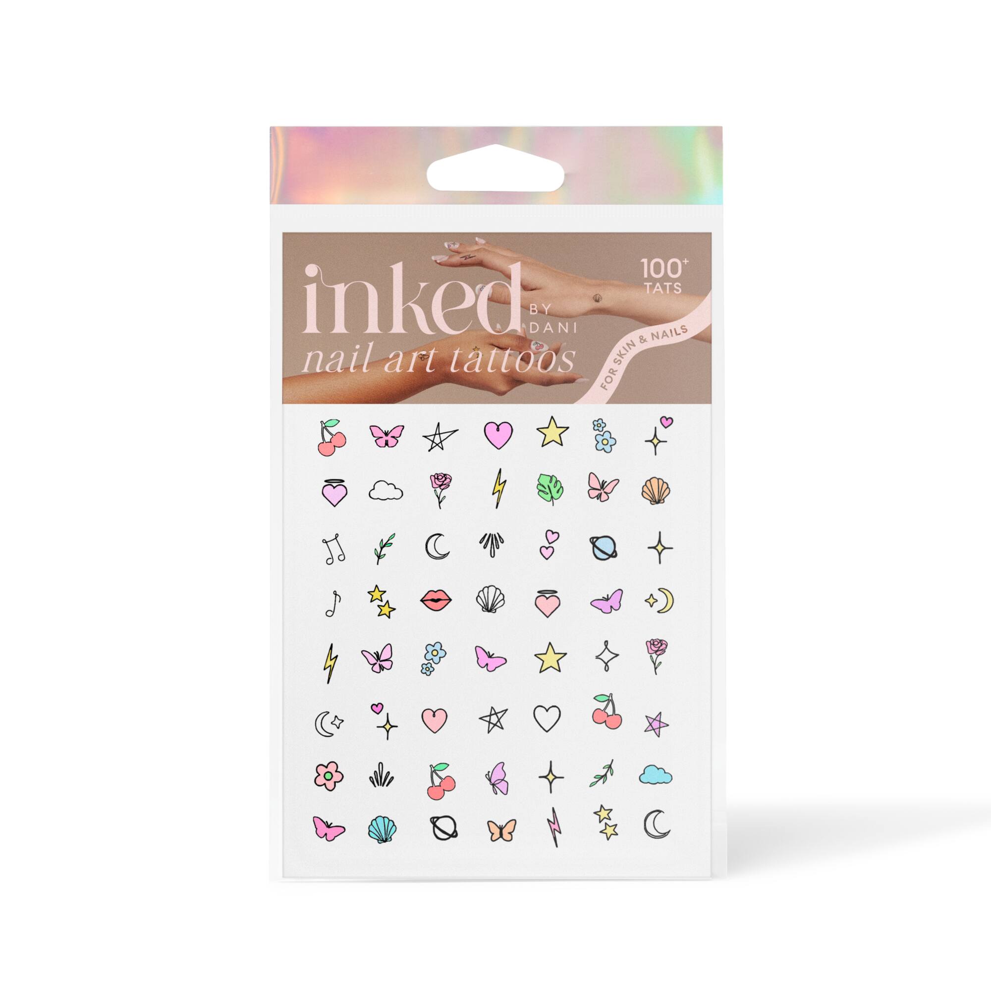 Inked by Dani Pastel Magic Hand Drawn Temporary Nail Art Tattoos